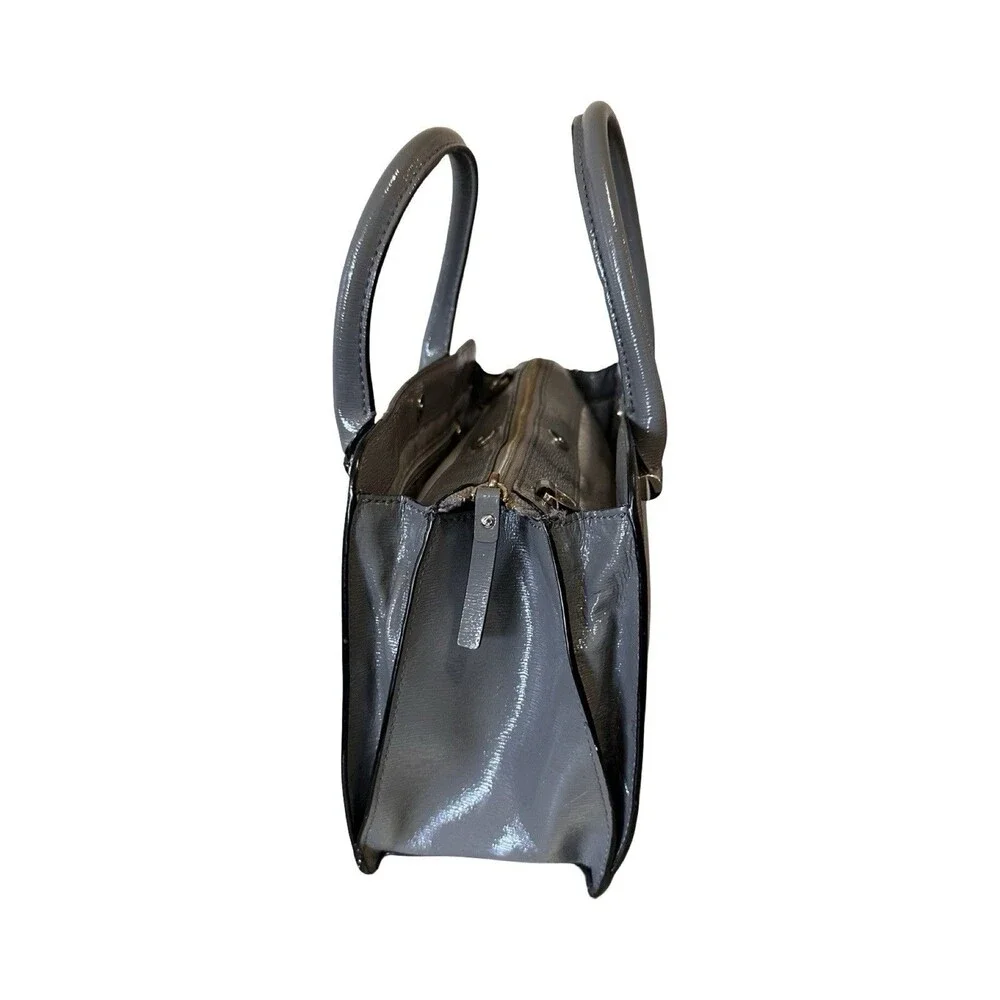 Kate Spade Bixby Place Hare grey Patent Leather Crossbody Handbag Purse Satchel